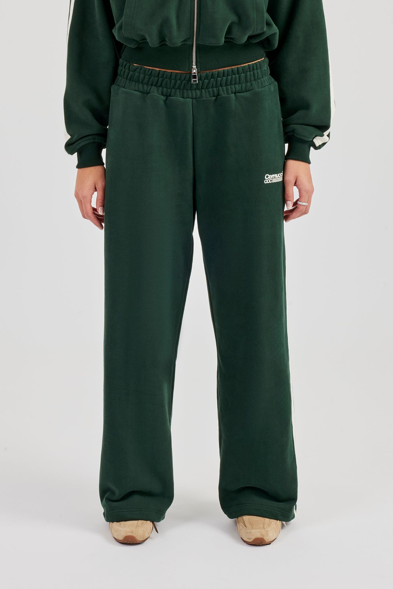 CCC Taping Wide Leg Jogger - Forest Green